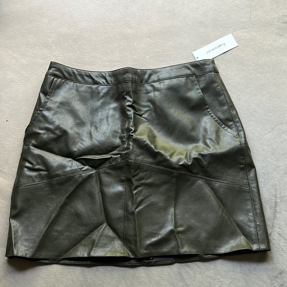 Green Francesca’s Leather Mini Skirt